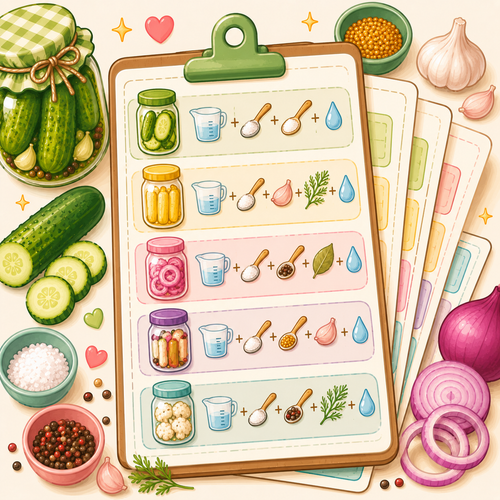 Pickle Brine Cheat Sheets